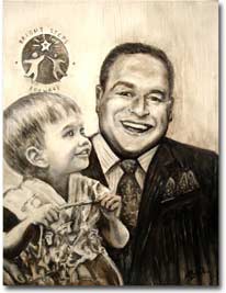 Click to view larger painting of Lucas and Joe Gannascoli for Stars & Cigars Celebrity Unveiling with Celebrity Artist Michael Bell, the Sopranos Joe Gannascoli, Eileen de Oliveira, Frank Vincent and Dominic Chianese